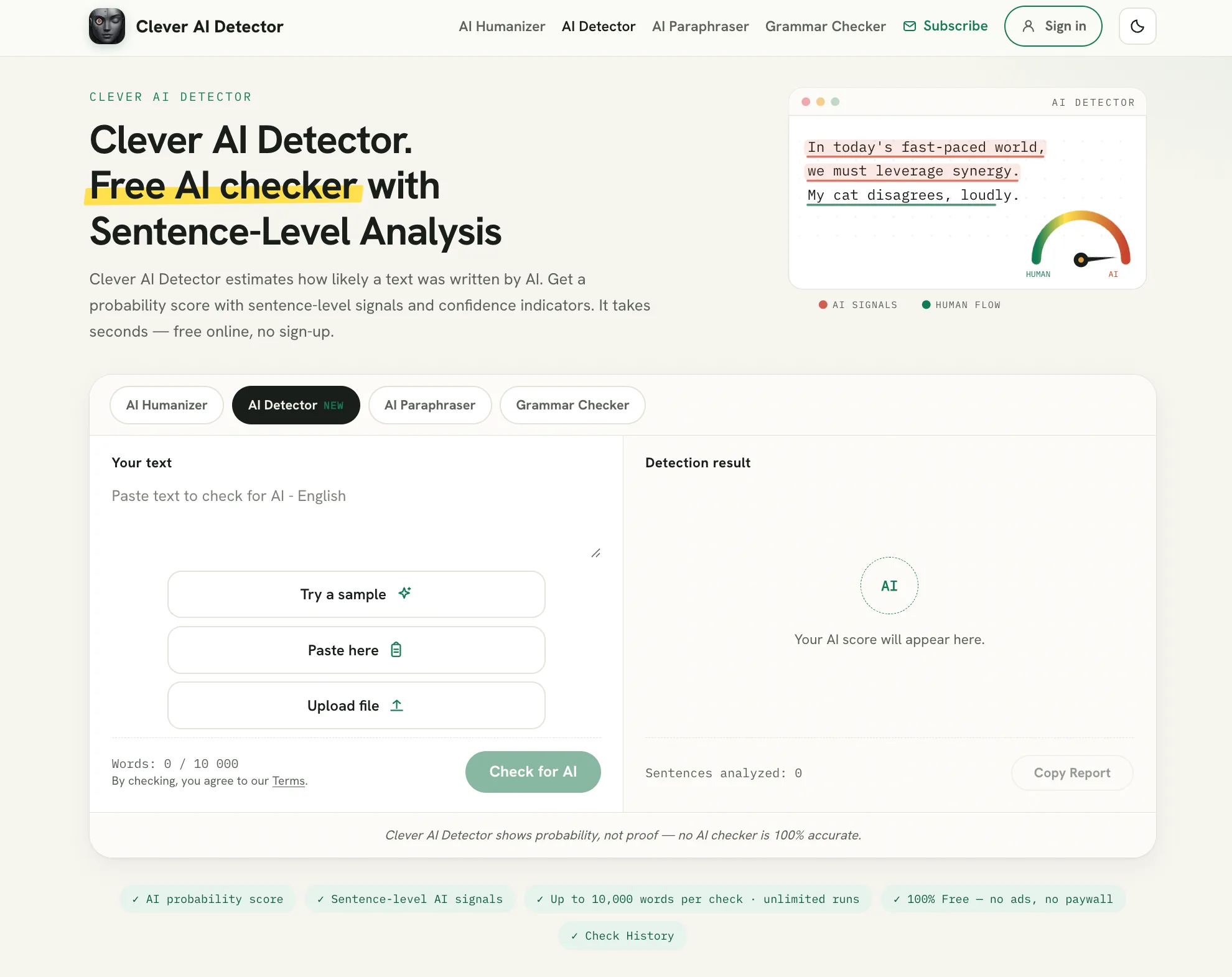 Clever ai detector