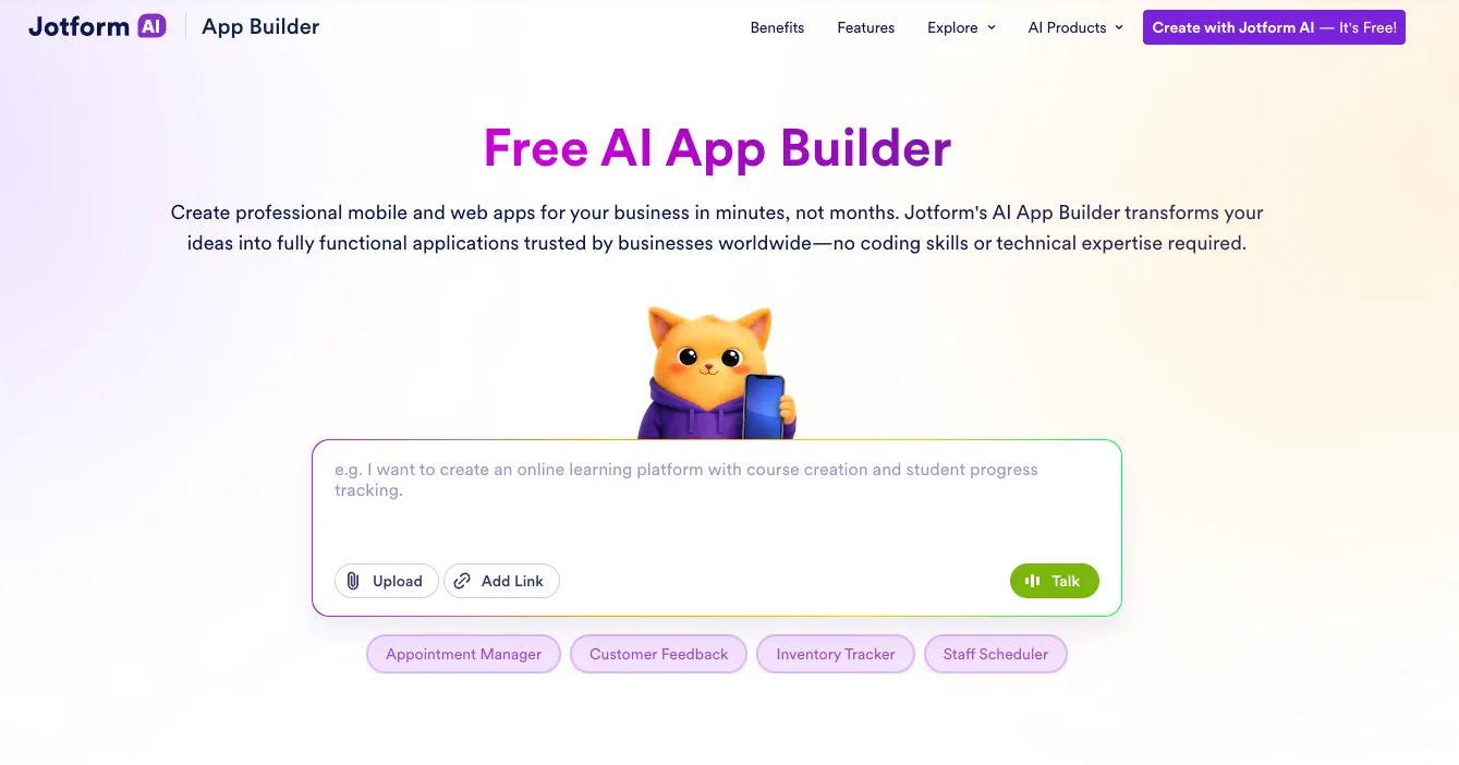 Jotform AI App Builder