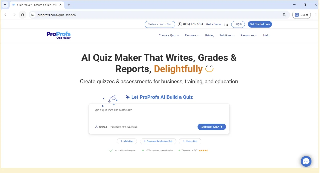 ProProfs Quiz Maker