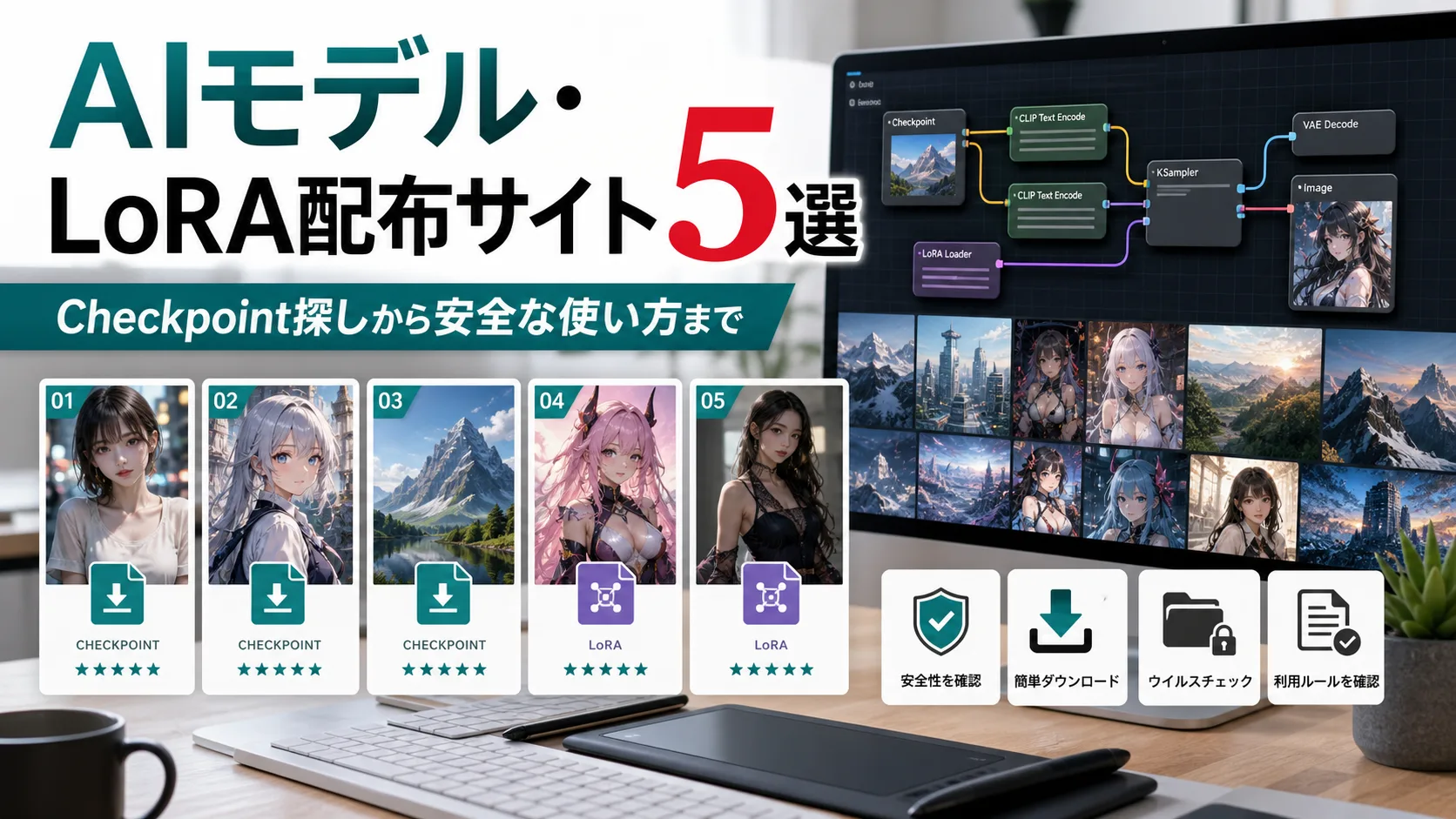 AIモデル・LoRA配布サイト5選のカバー画像