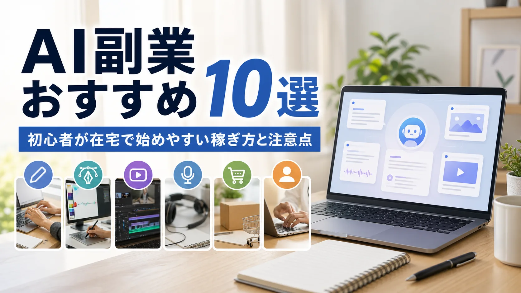 AI副業おすすめ10選 初心者が在宅で始めやすい稼ぎ方と注意点