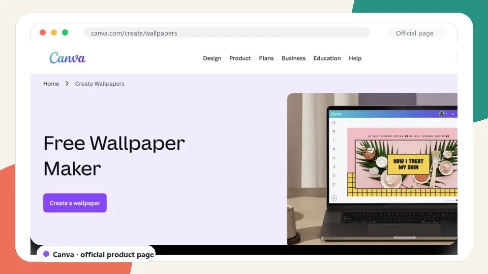 Canva Wallpaper Maker official product page