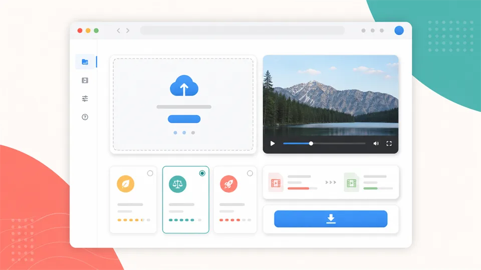 Clideo 影片壓縮工具介面