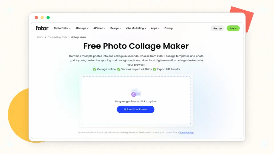 Fotor photo collage maker official product page