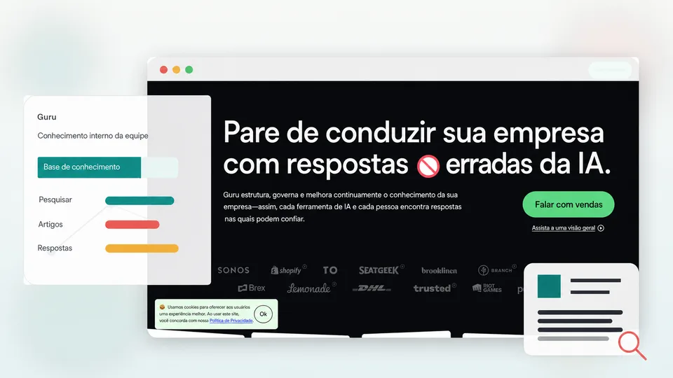 Guru em português para respostas verificadas e conhecimento interno com IA