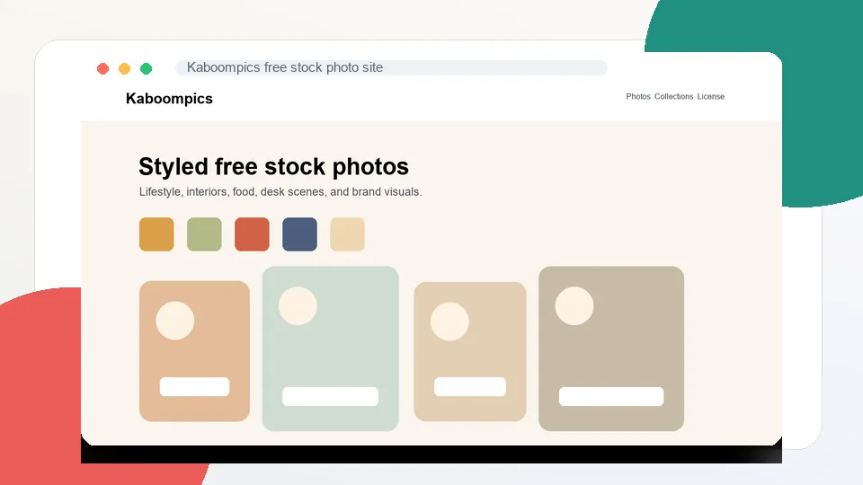 Kaboompics free stock photo site interface