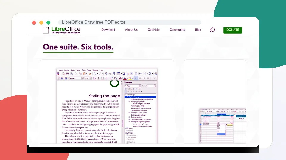 LibreOffice Draw free PDF editor interface