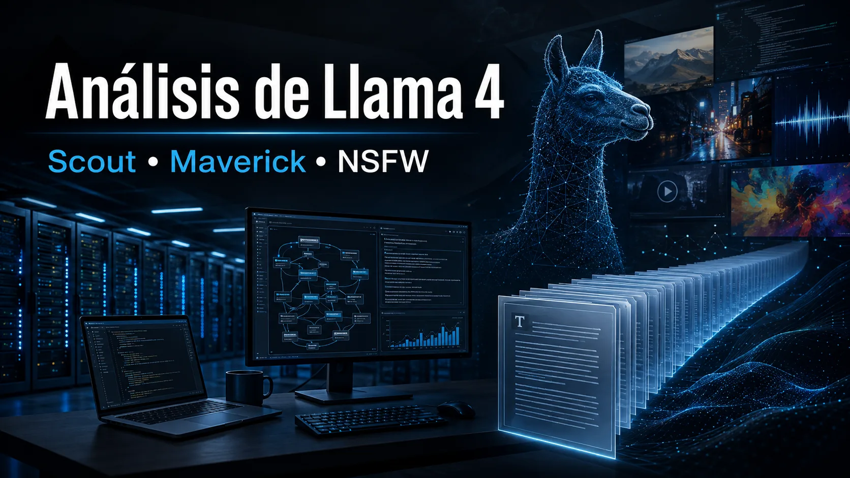 Portada del análisis de Llama 4 con Scout, Maverick y NSFW