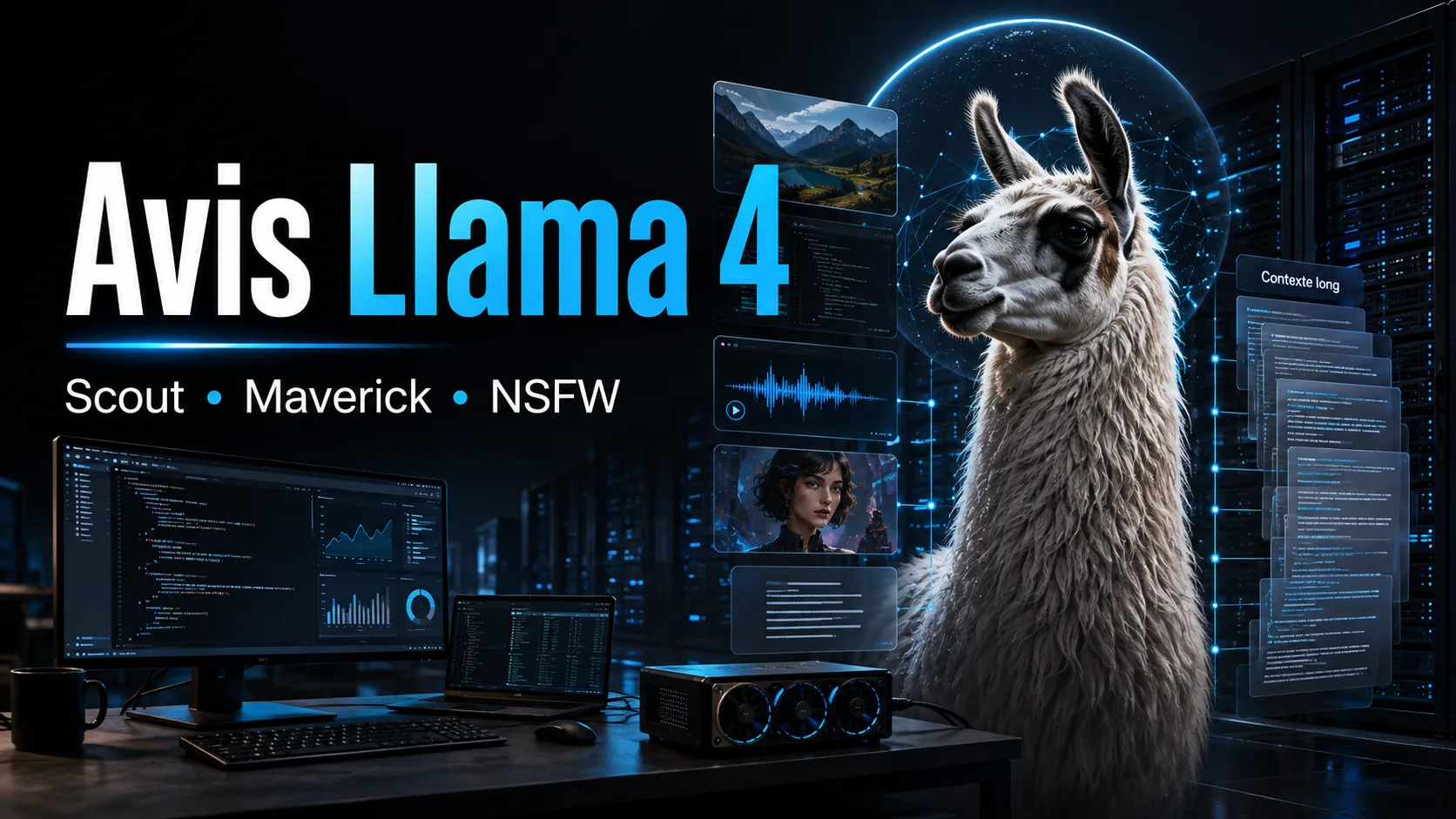 Couverture de l'avis Llama 4 avec Scout, Maverick et NSFW