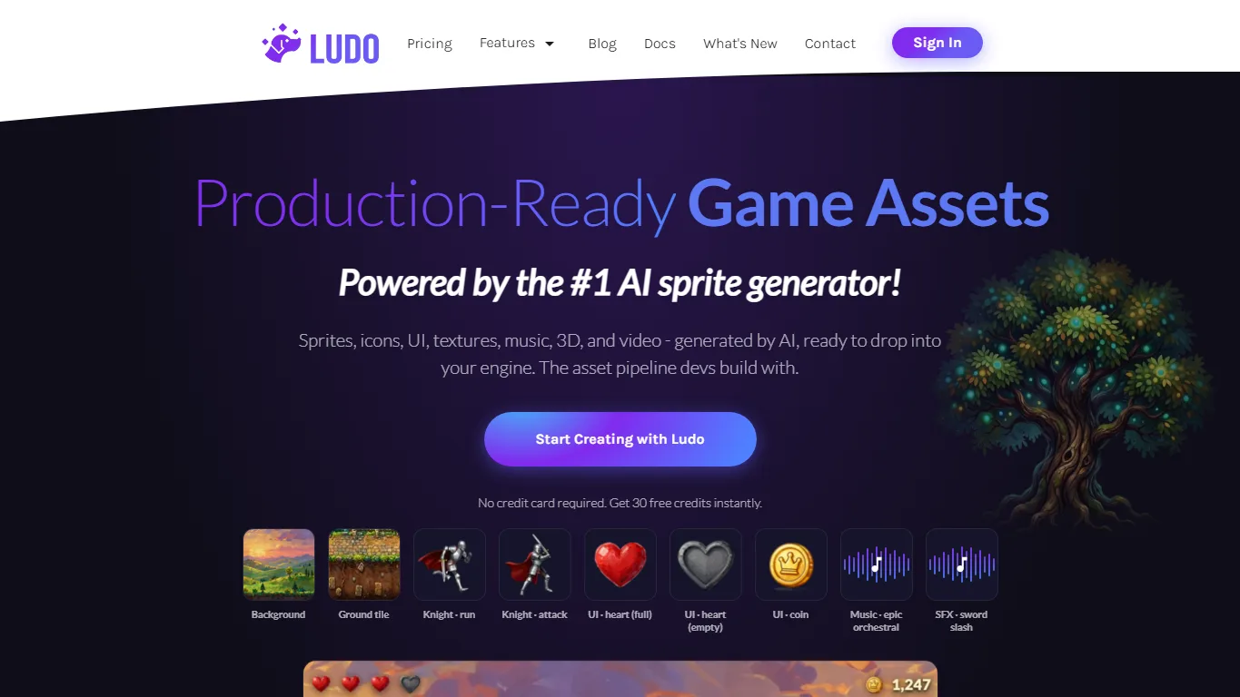 Ludo.ai公式サイトのスクリーンショット