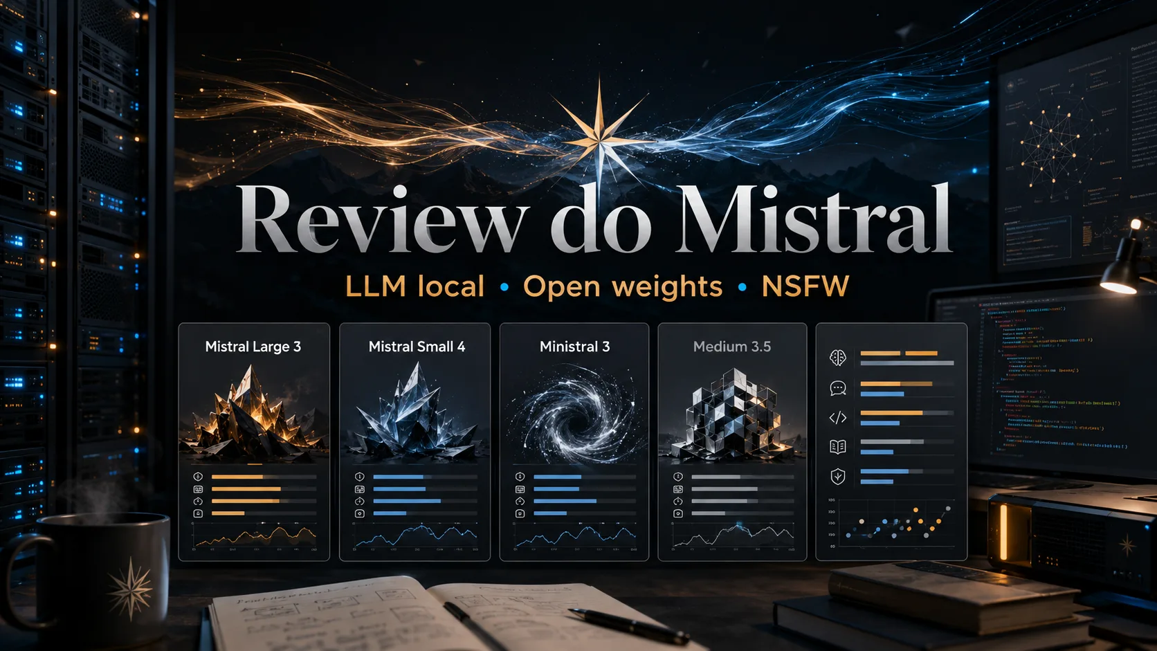 Capa do review do Mistral AI com LLM local, open weights e NSFW