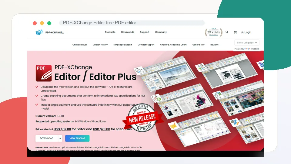 PDF-XChange Editor free PDF editor interface