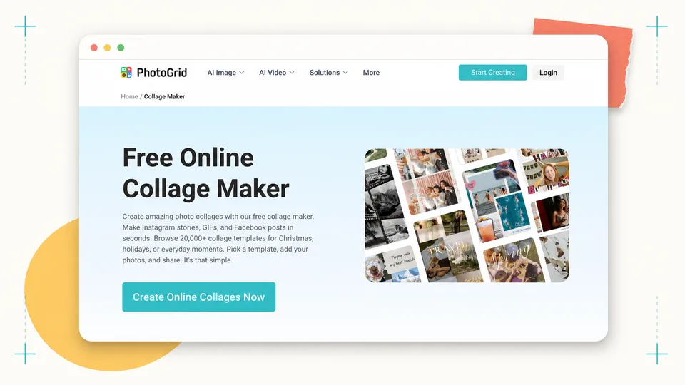 PhotoGrid online collage maker official product page