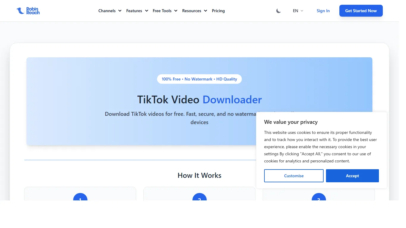 RobinReach TikTok Video Downloader
