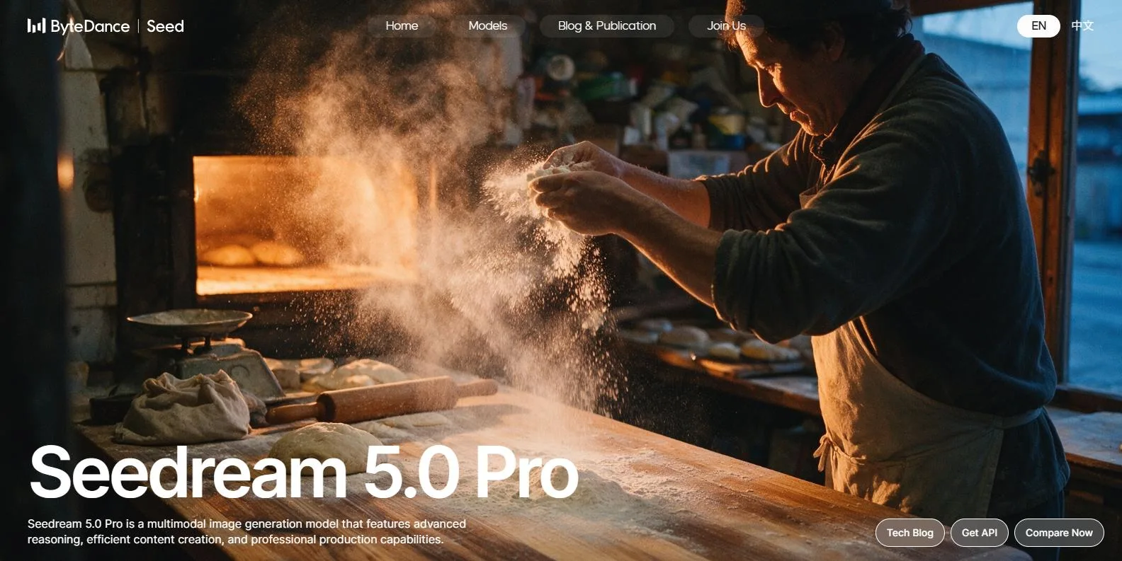 ByteDance Seedream 5.0 Pro公式ページのスクリーンショット
