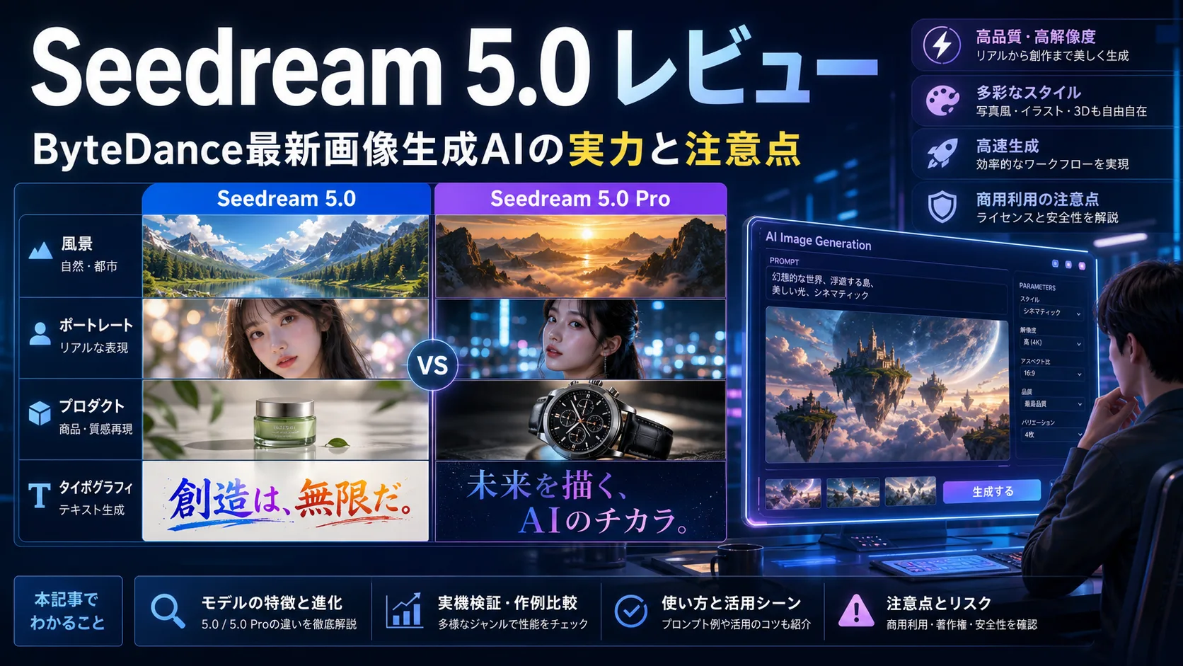 Seedream 5.0 Proレビュー ByteDance最新画像生成AIの実力と注意点
