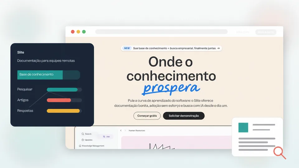 Slite em português para documentação de equipes remotas