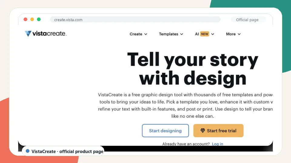 VistaCreate Wallpaper Maker official product page