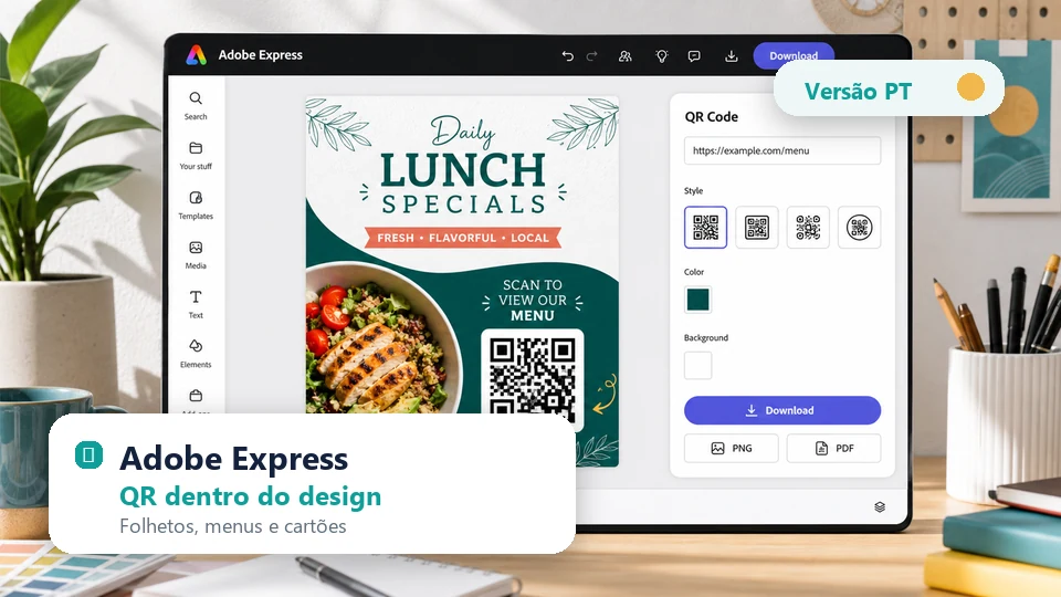 Adobe Express gerador de QR Code grátis