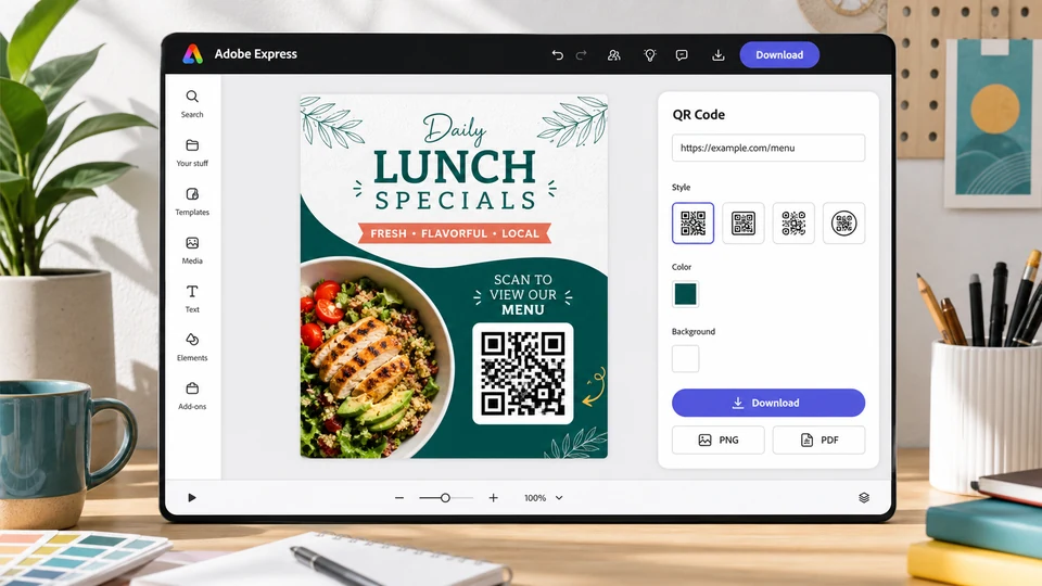 Adobe Express free QR code generator