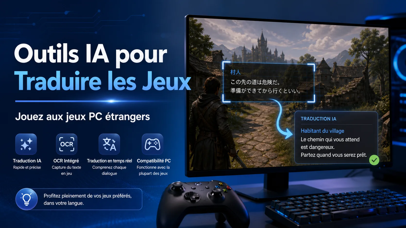 Meilleurs outils IA pour traduire des jeux PC