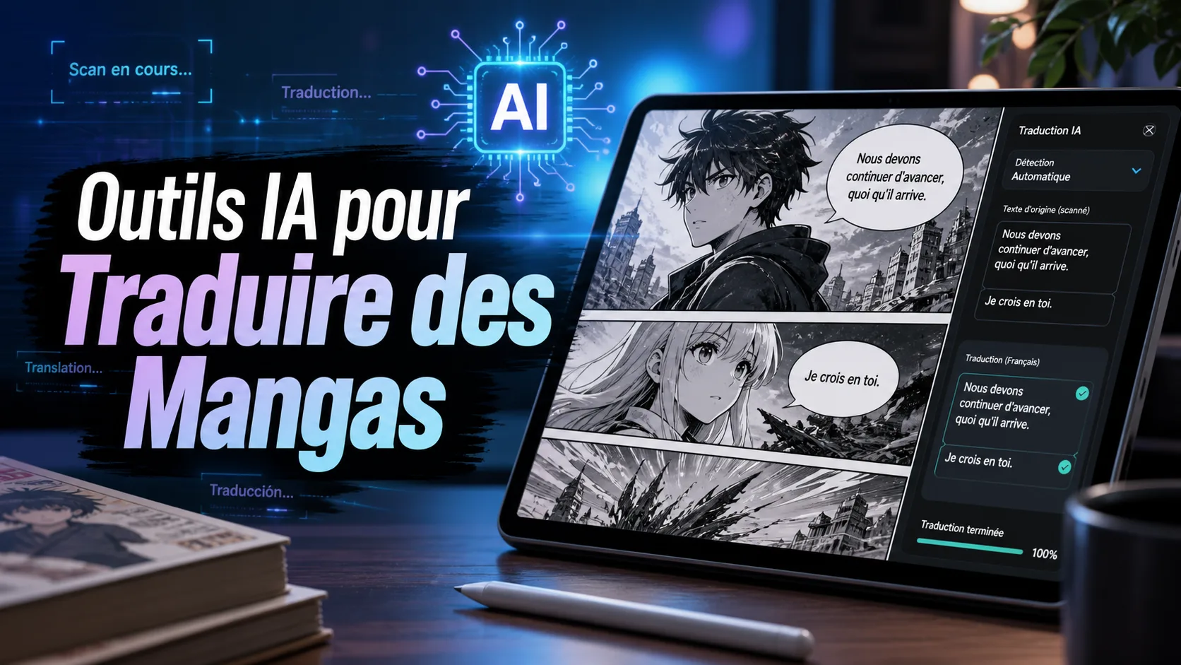 Meilleurs outils IA pour traduire des mangas et webtoons