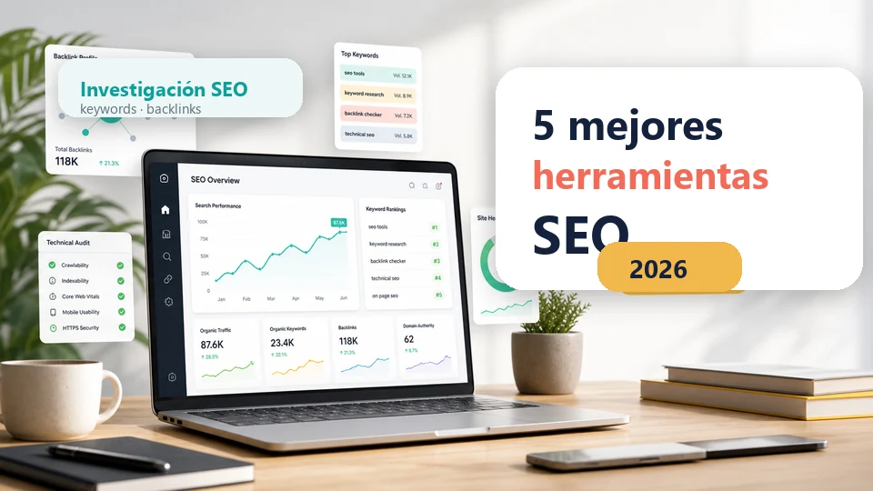 Las 5 mejores herramientas SEO en 2026: funciones, usos, ventajas y límites