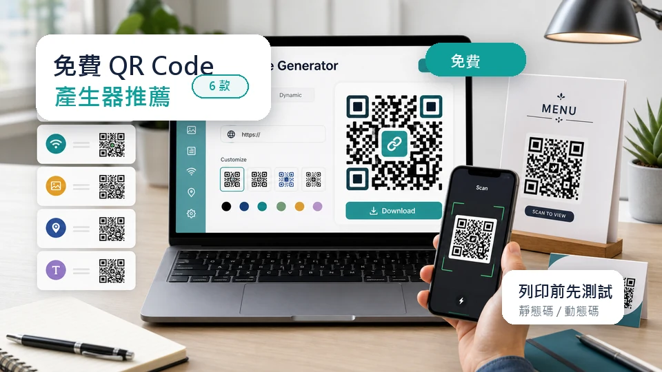 2026 年 6 款最佳免費 QR Code 產生器推薦