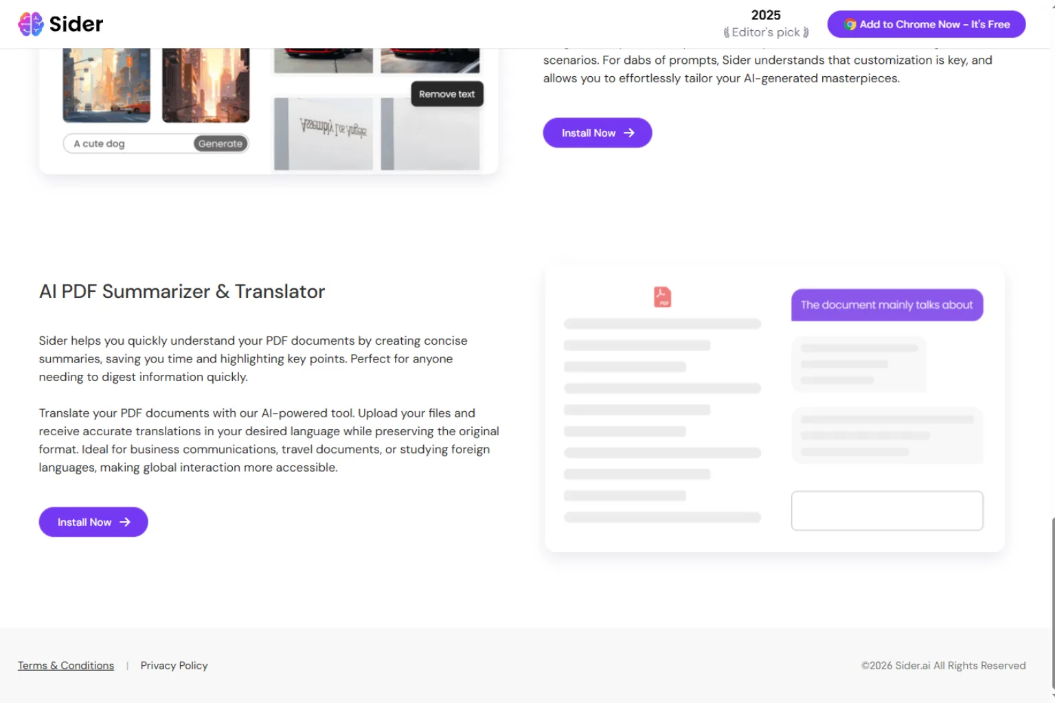 Sider PDF translator
