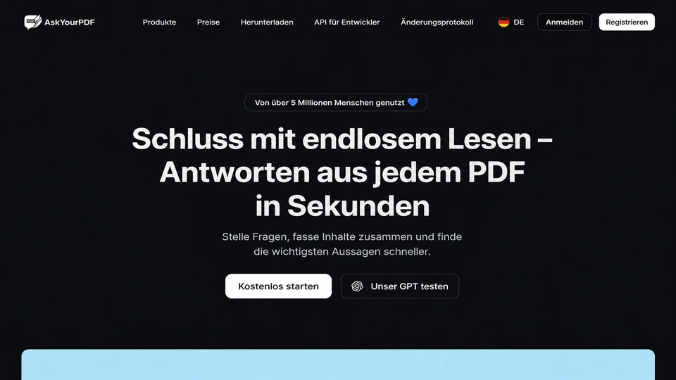 AskYourPDF für Dokumentabfragen auf Deutsch
