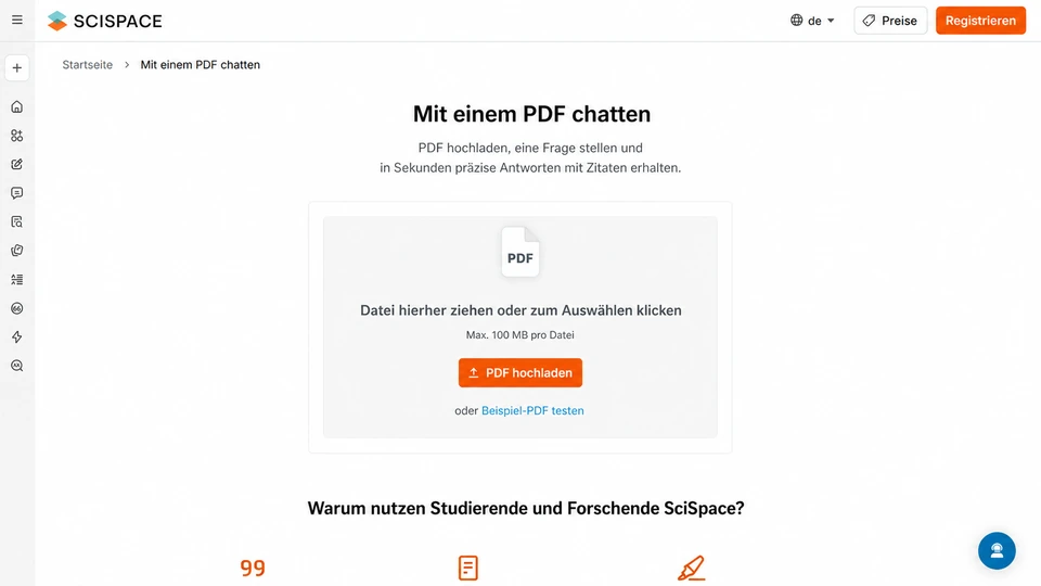 SciSpace zur Analyse wissenschaftlicher Arbeiten auf Deutsch