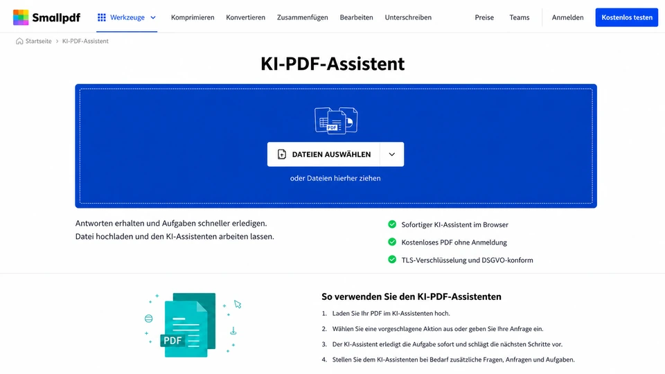 KI-PDF-Assistent von Smallpdf auf Deutsch