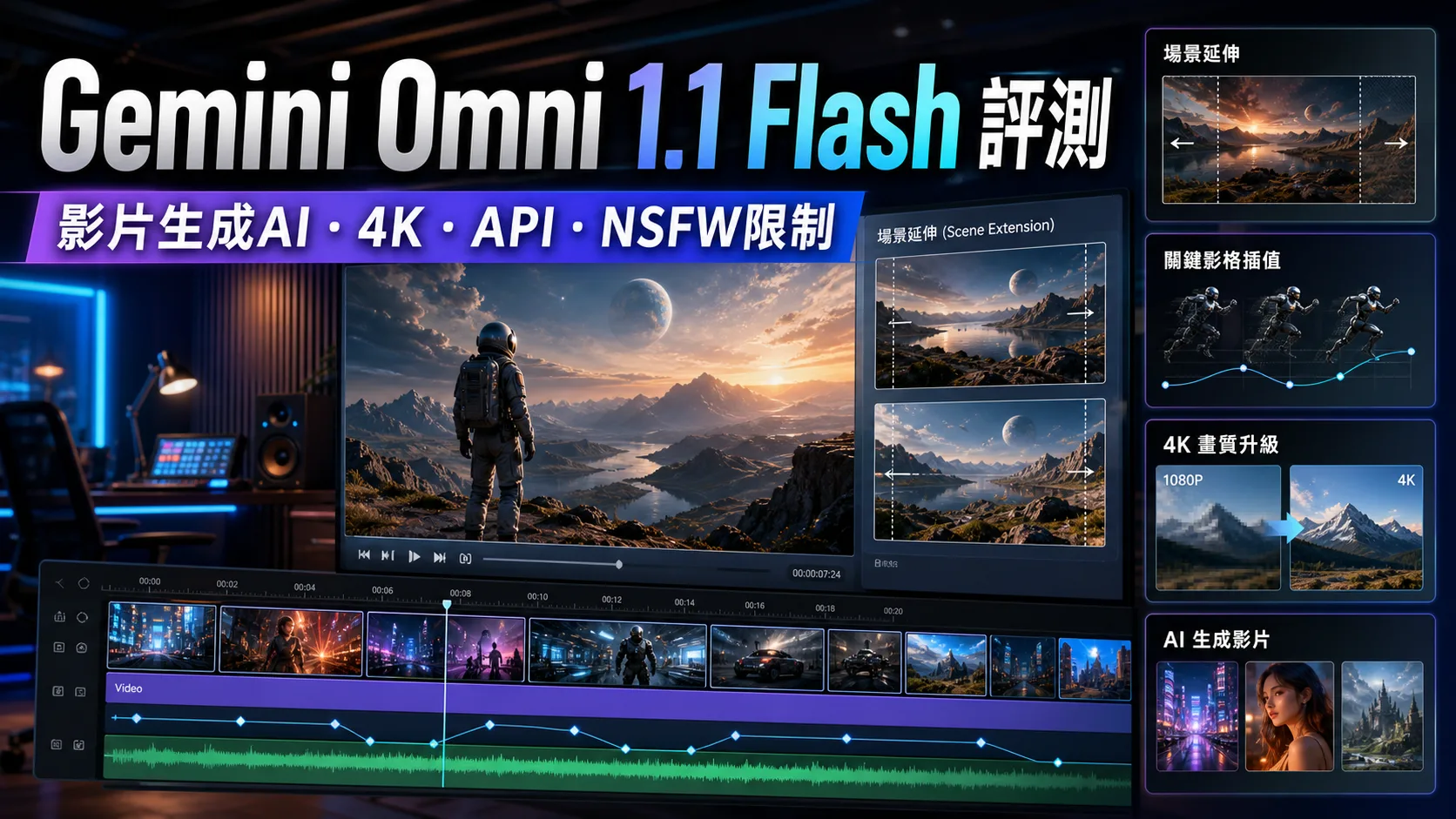 Gemini Omni 1.1 Flash 評測：Google 影片生成AI、4K、API與NSFW限制 cover image