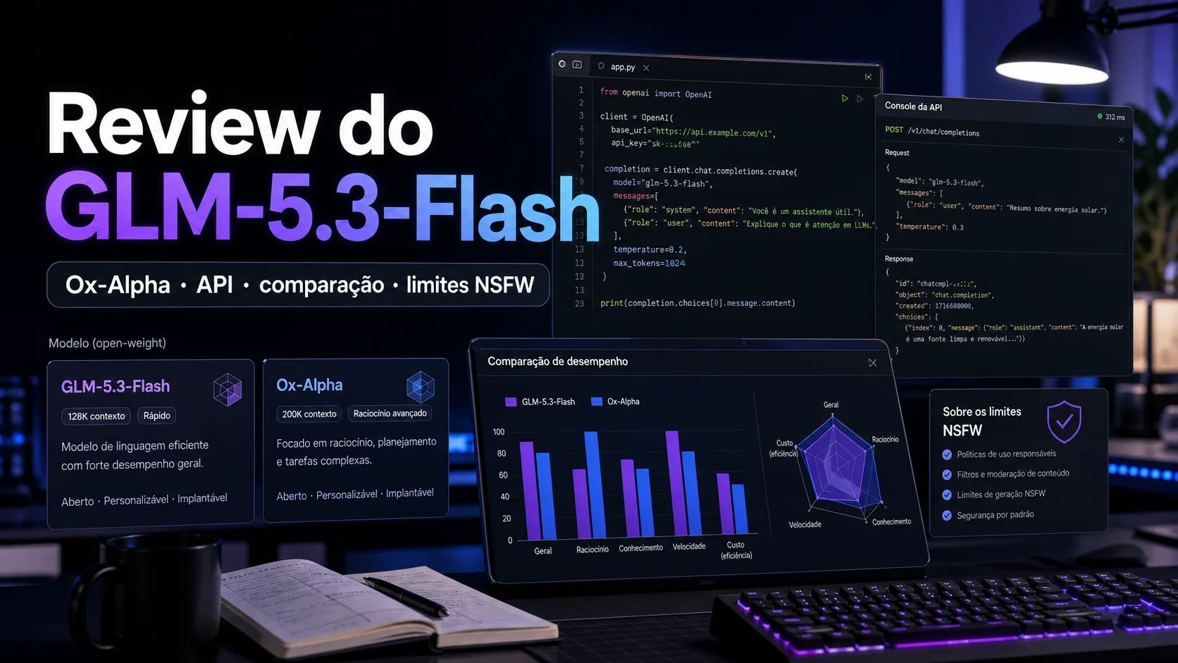 Review do GLM-5.3-Flash: Ox-Alpha, API, benchmarks e limites NSFW cover image