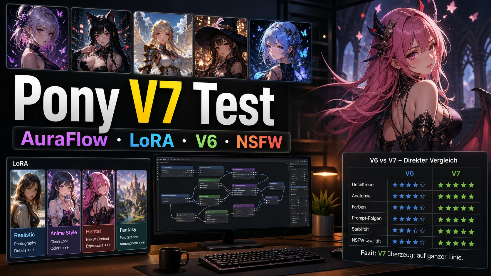 Pony V7 Test: AuraFlow, LoRA, V6-Vergleich und NSFW cover image
