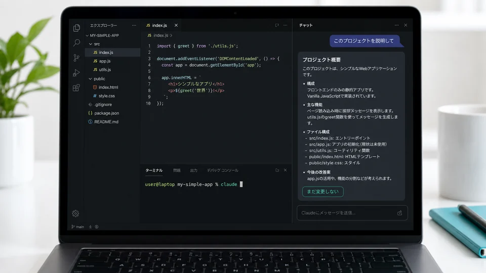 Claude Codeの初回セッション