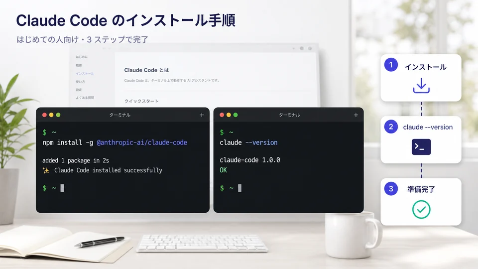 Claude Codeのインストール画面