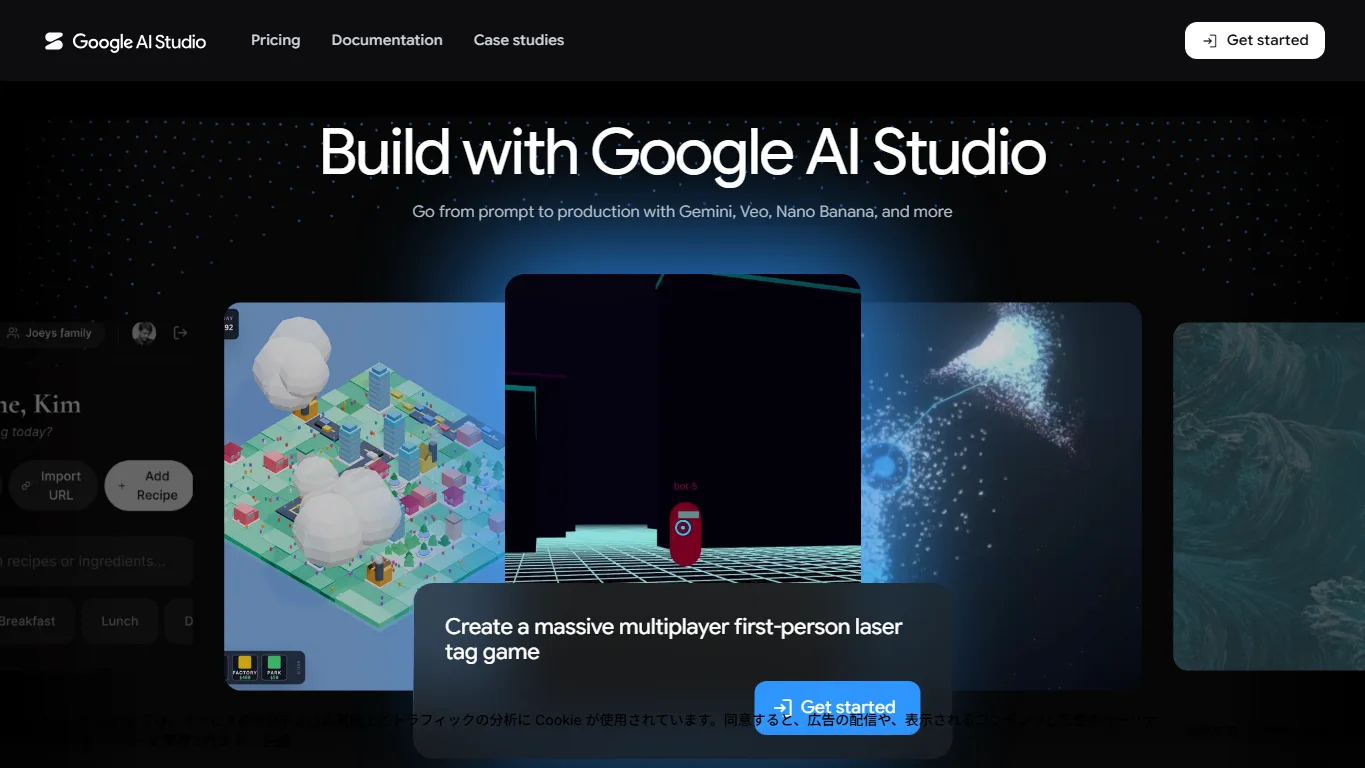 Google AI Studio home page