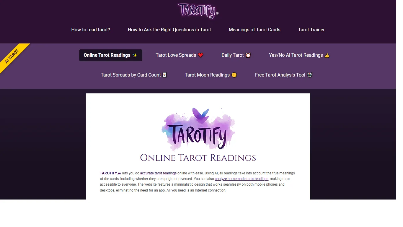 Captura de pantalla de Tarotify
