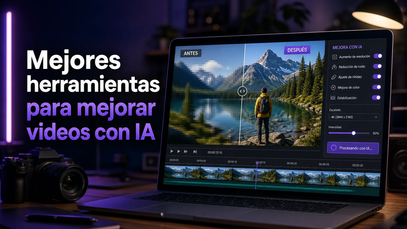Mejores herramientas para mejorar videos con IA: aumentar resolución y quitar desenfoque