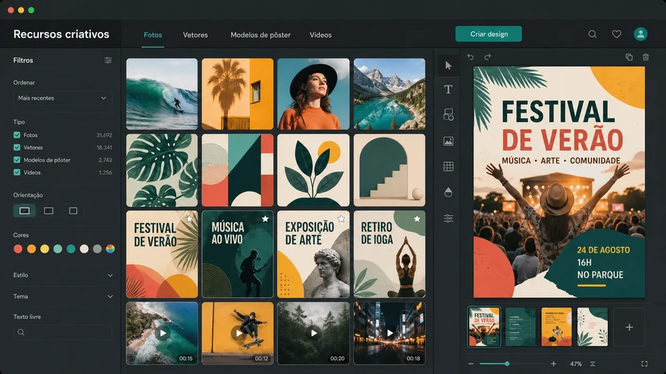 Freepik em português com recursos criativos para pôsteres