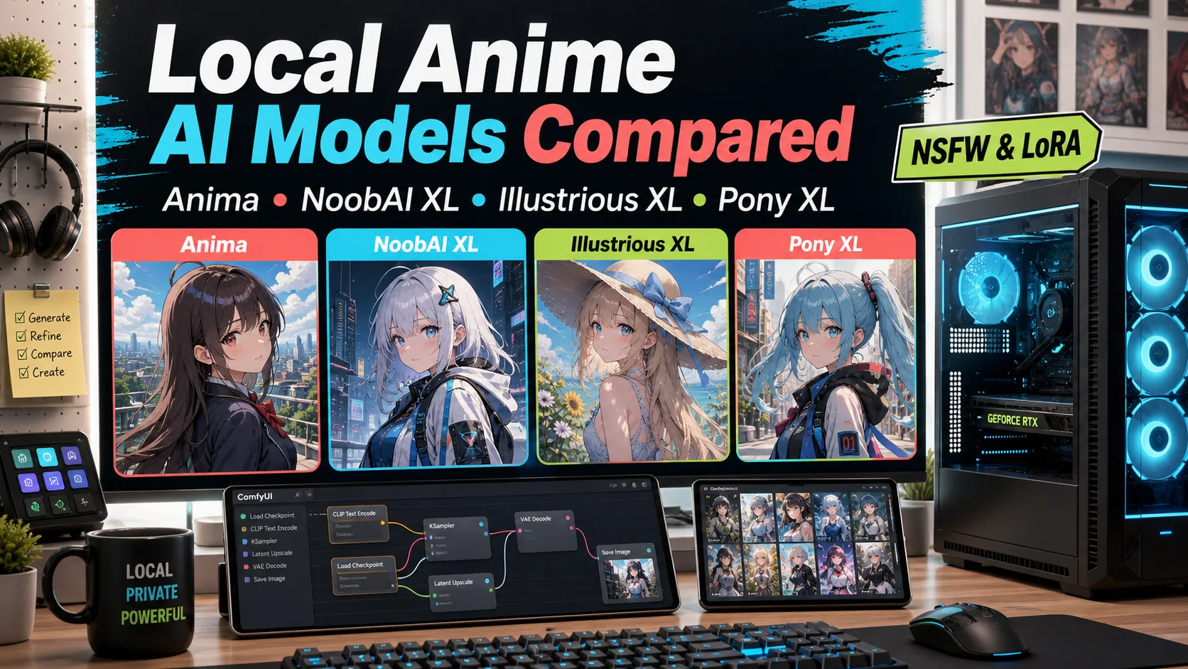 Best Local Anime AI Image Models Compared: LoRA, VRAM and NSFW Use