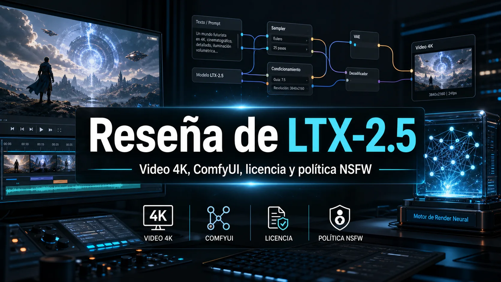 Reseña de LTX-2.5: video 4K, ComfyUI, licencia y política NSFW