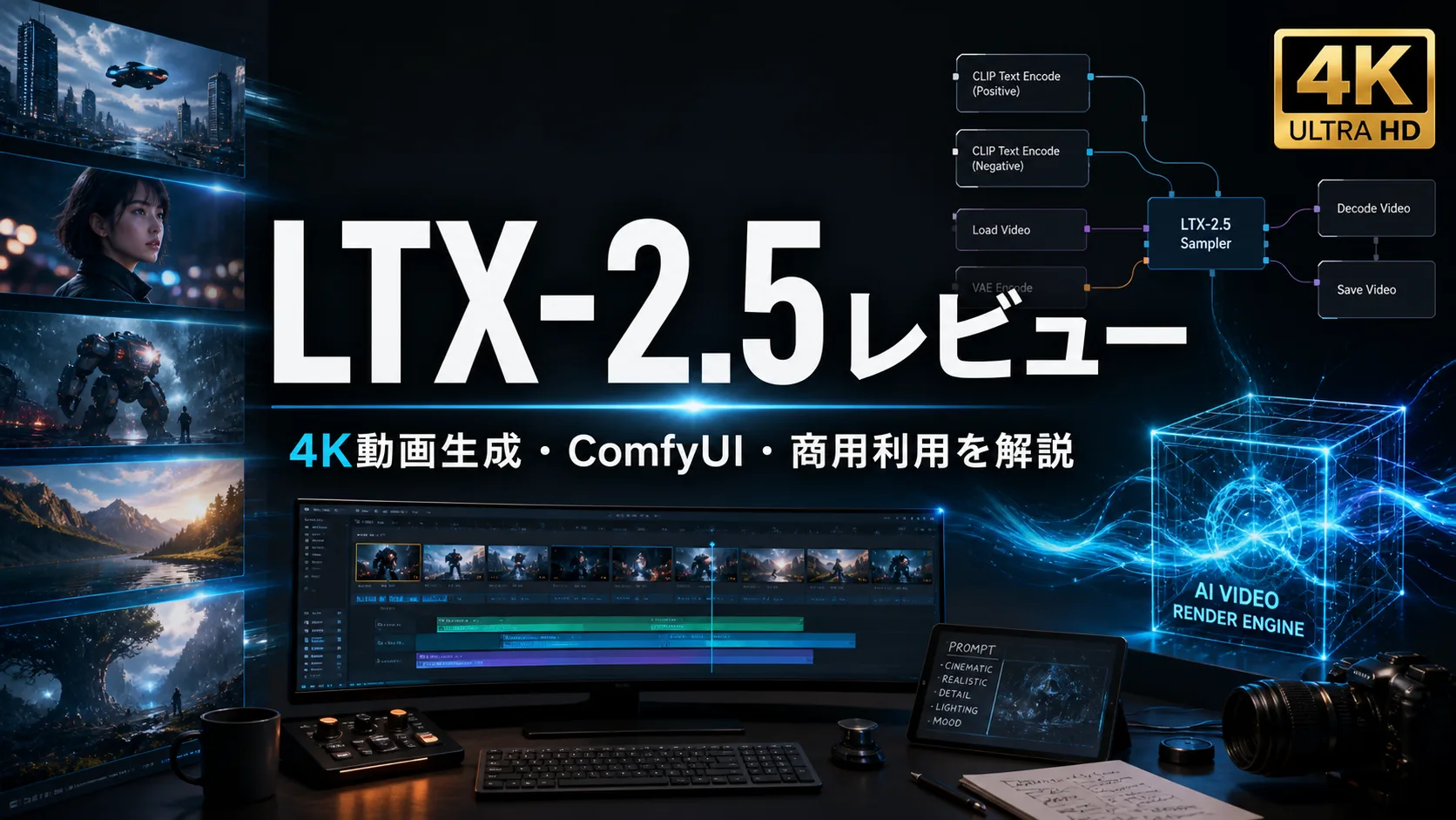 LTX-2.5レビュー｜4K動画生成・ComfyUIワークフロー・商用利用まで解説