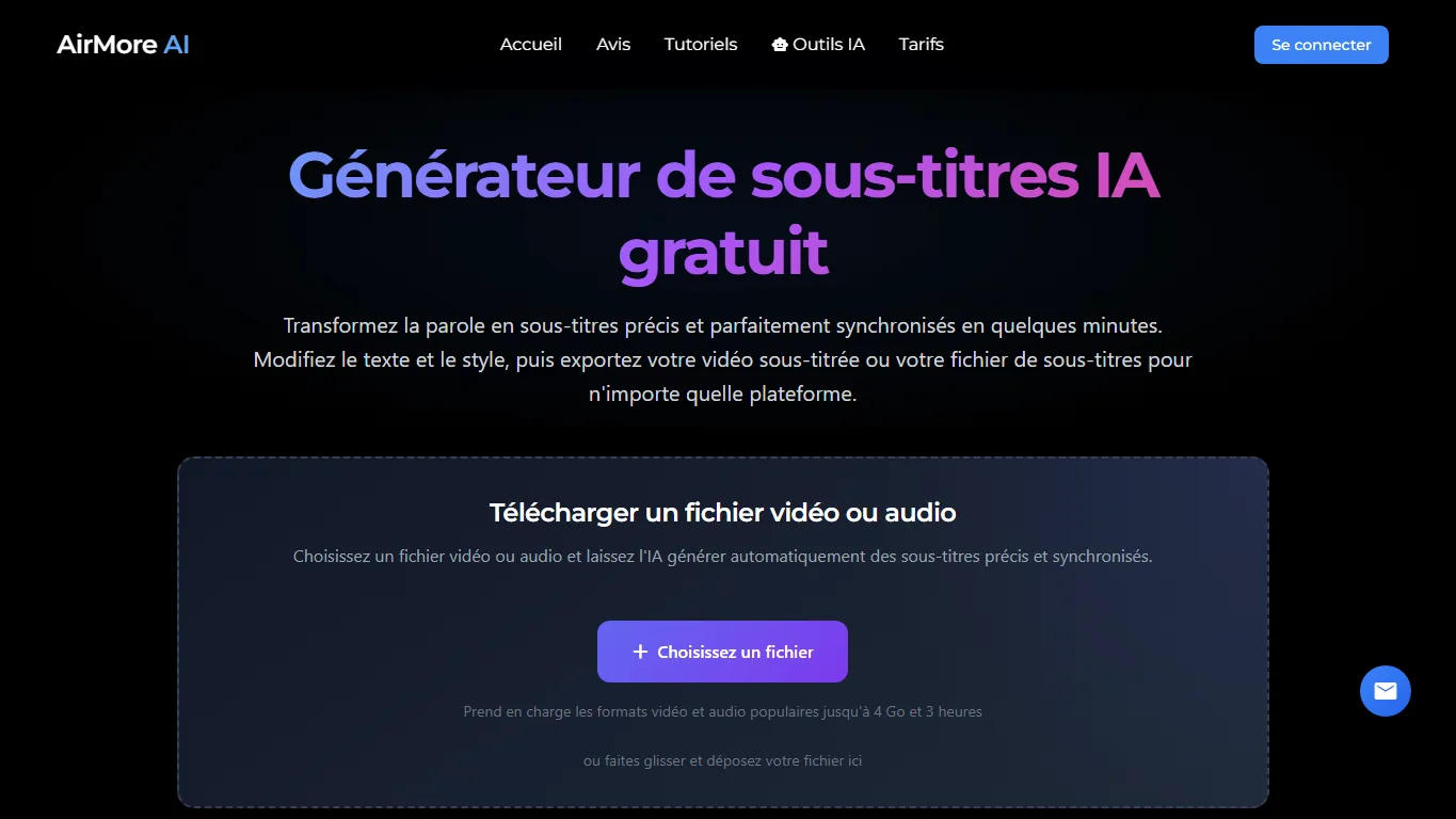 AirMore Générateur de sous-titres IA screenshot