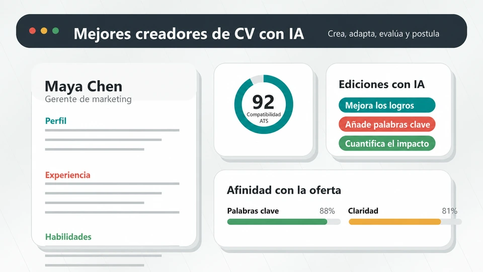 Mejores creadores de currículums con IA