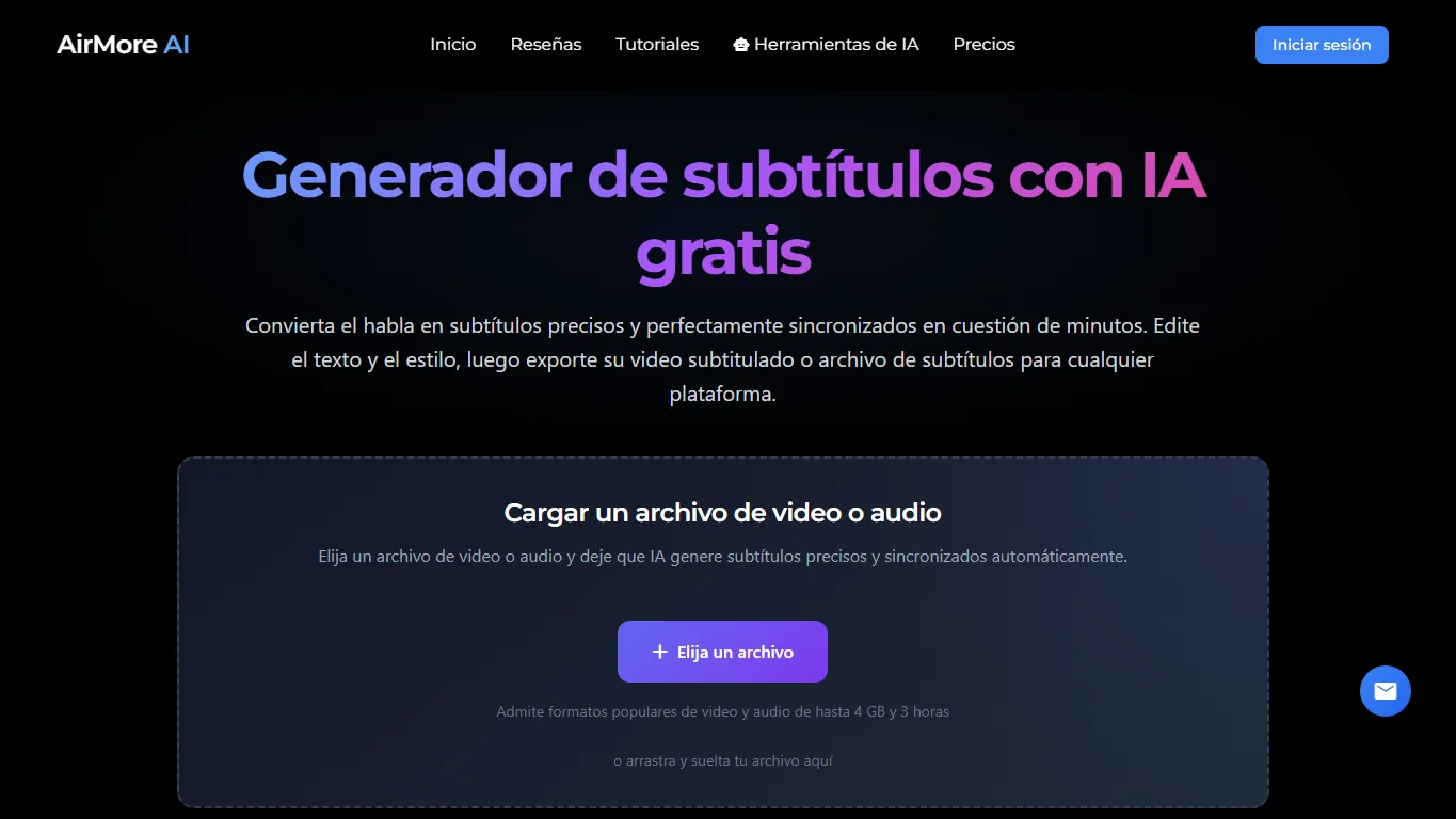 AirMore AI Generador de Subtítulos screenshot