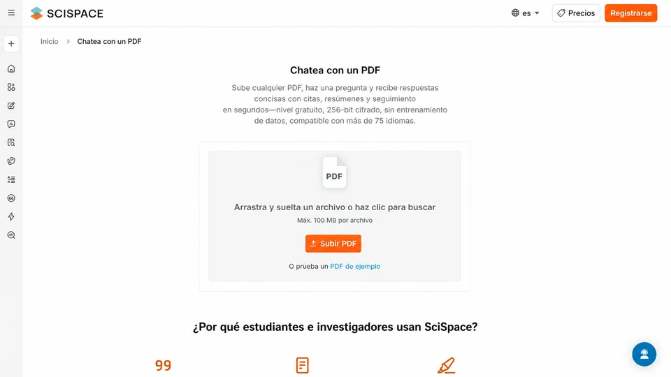 SciSpace para analizar artículos científicos en español
