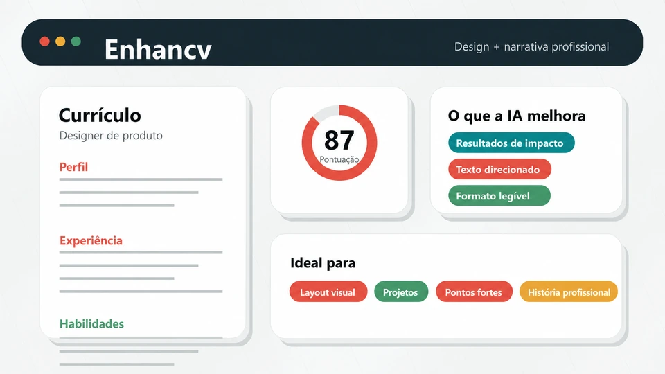 Enhancv para criar um currículo visual e contar a trajetória profissional