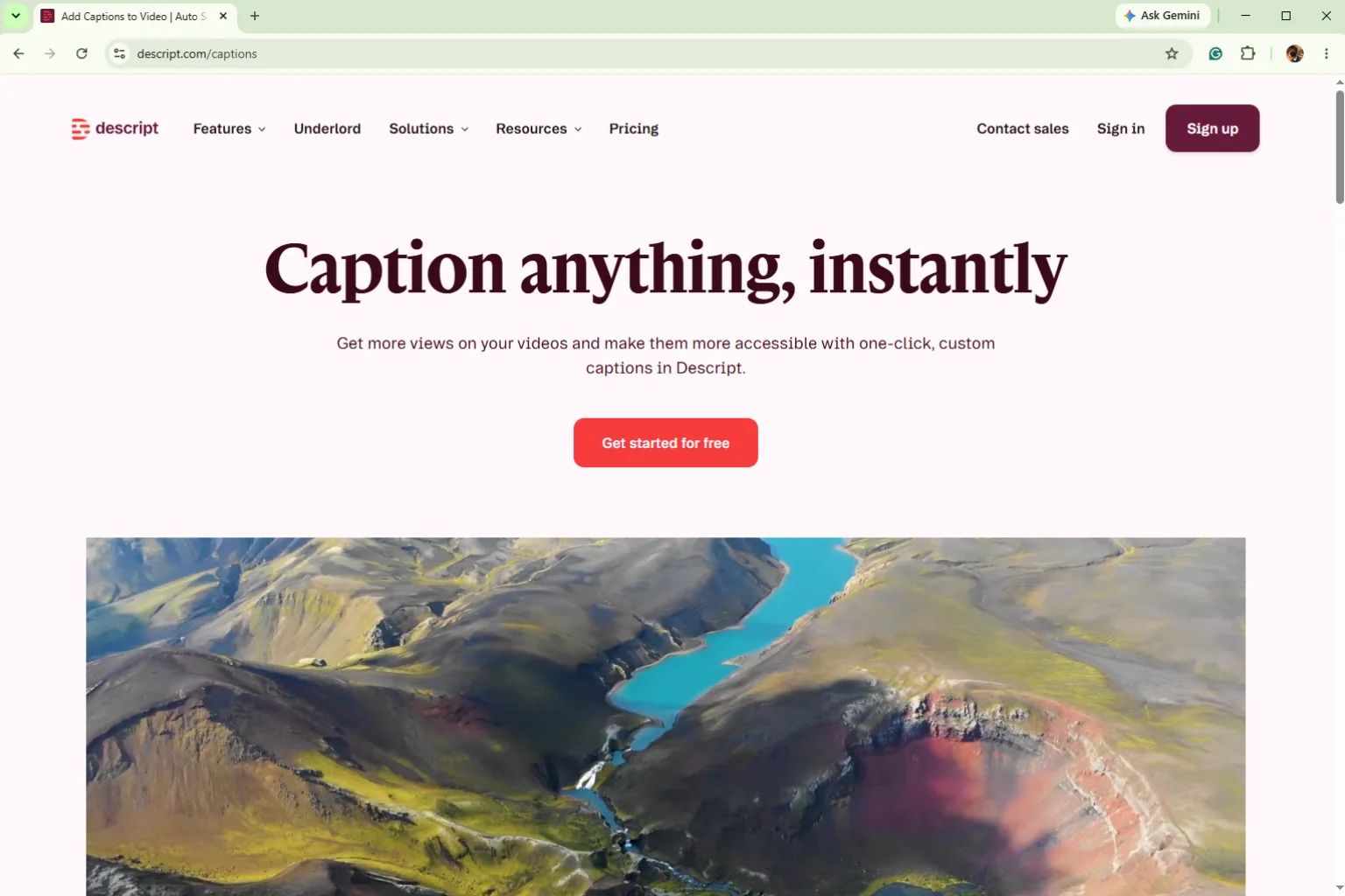 Descript screenshot